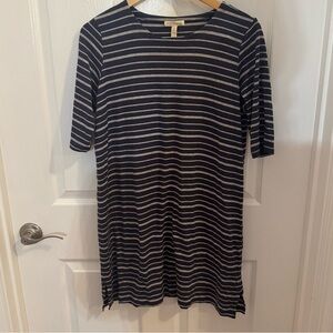 Eileen Fisher Indigo and Grey Striped Dress